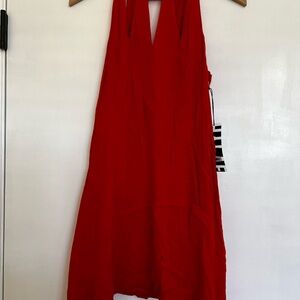 HYFVE Red Sleeveless Halter Sundress